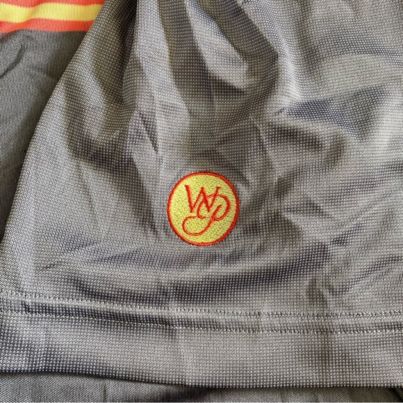 Footjoy Jacquard Golf Polo Shirt Short Sleeve Grey Orange Stripe Men's Sz XL - Picture 3 of 9